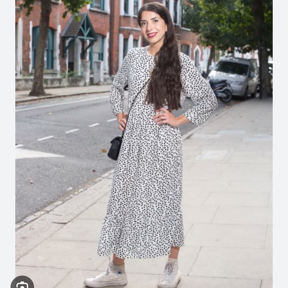 Zara Dresses & Skirts - Viral Zara Black and White Polka Dot Dress